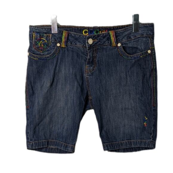 Coogi Vintage 90's Y2K Jean Shirts Rainbow Stitching Low Rise - Picture 1 of 10